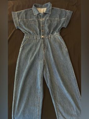 Source Unknown Blue Denim Jumpsuit